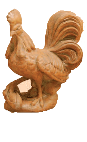Farm Rooster Cast Stone Outdoor Asian Collection Statues Tuscan 
