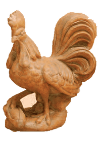 Thumbnail for Farm Rooster Cast Stone Outdoor Asian Collection Statues Tuscan 