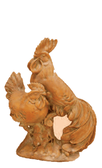 Thumbnail for Hen and Rooster Cast Stone Outdoor Asian Collection Statues Tuscan 