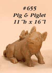Thumbnail for Pig and Piglet Cast Stone Outdoor Asian Collection Statues Tuscan 