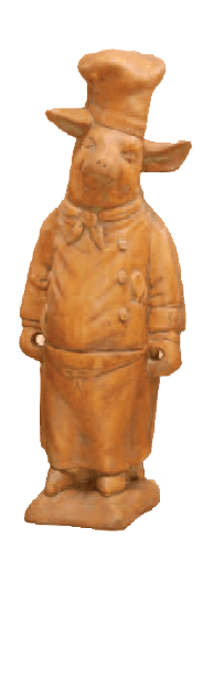 Chef Pig Cast Stone Outdoor Asian Collection Statues Tuscan 
