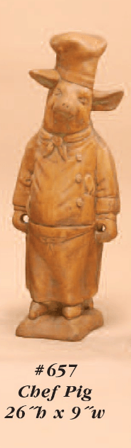 Thumbnail for Chef Pig Cast Stone Outdoor Asian Collection Statues Tuscan 