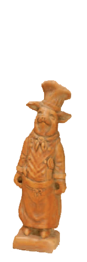 Chef Pig Small Cast Stone Outdoor Asian Collection Statues Tuscan 