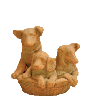 Puppy Basket Cast Stone Outdoor Asian Collection Statues Tuscan 