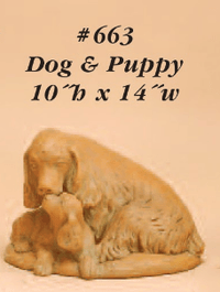 Thumbnail for Dog and Puppy Cast Stone Outdoor Asian Collection Statues Tuscan 