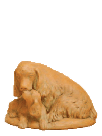 Thumbnail for Dog and Puppy Cast Stone Outdoor Asian Collection Statues Tuscan 
