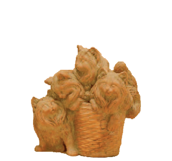 Kitten Basket Cast Stone Outdoor Asian Collection Statues Tuscan 