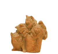 Thumbnail for Kitten Basket Cast Stone Outdoor Asian Collection Statues Tuscan 