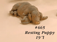 Thumbnail for Resting Puppy Cast Stone Outdoor Asian Collection Statues Tuscan 