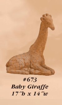 Thumbnail for Baby Giraffe Cast Stone Outdoor Asian Collection Statues Tuscan 