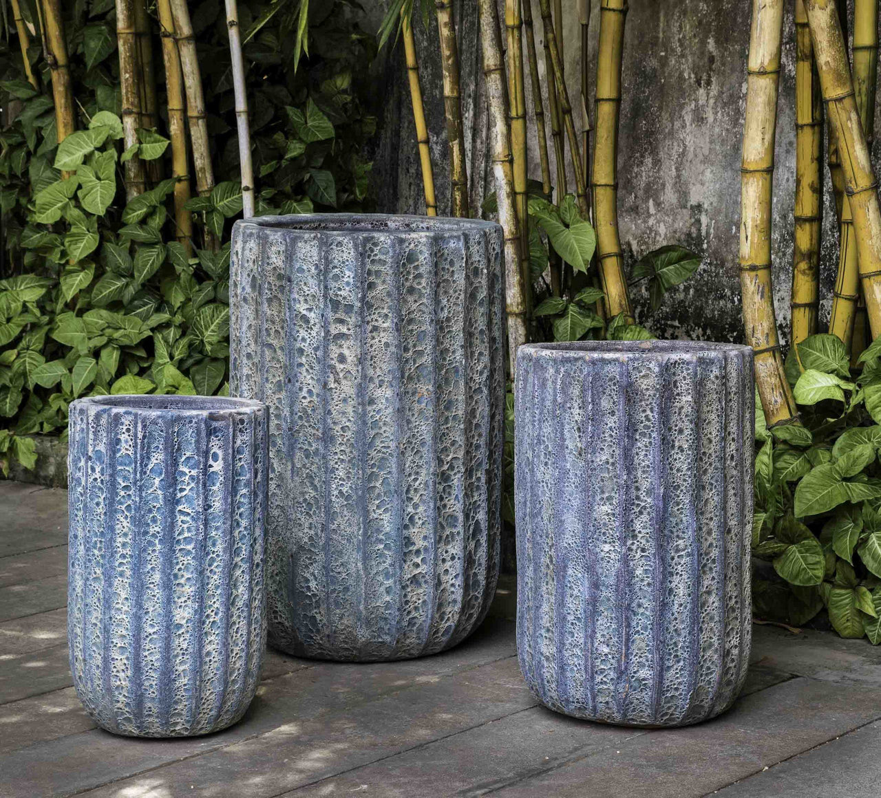 Campania International Maris Planter - S/3 Urn/Planter Campania International Aqua Blue Tall 