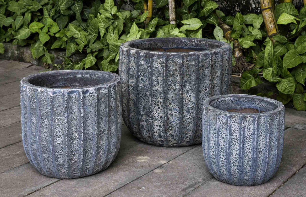 Campania International Maris Planter - S/3 Urn/Planter Campania International Aqua Blue Medium 