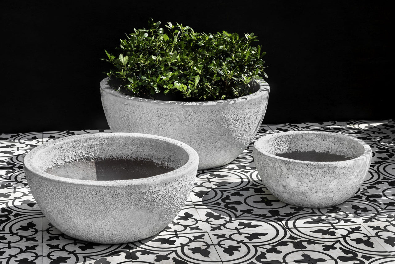 Campania International Mira Bowl Planter-White Coral (S/3) Urn/Planter Campania International 