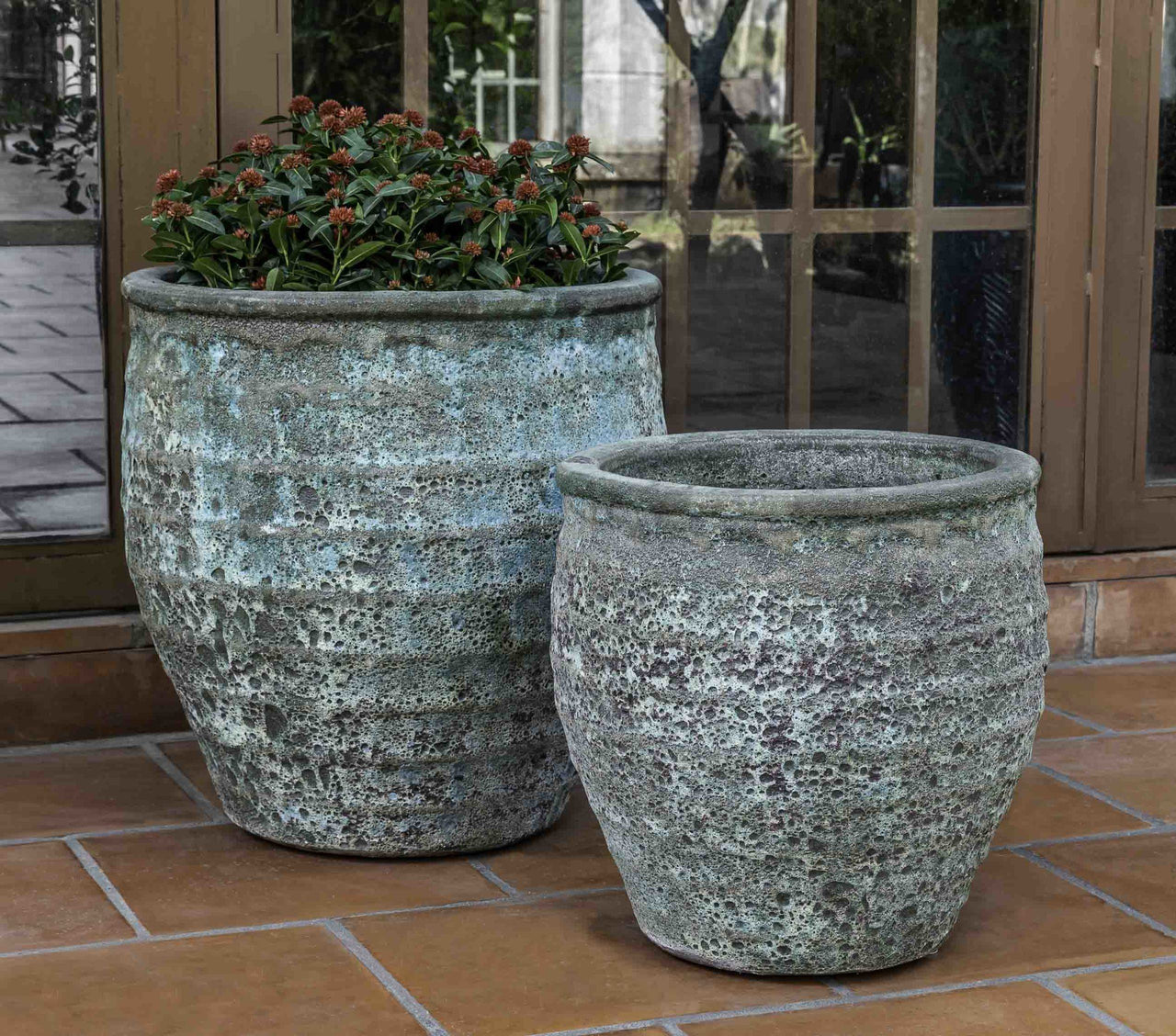 Campania International Knossos Planter - S/2 Urn/Planter Campania International Verdigris 