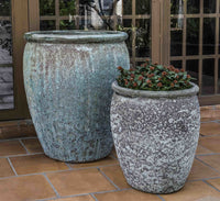 Thumbnail for Campania International Paraiso Planter - (S/2) Urn/Planter Campania International Verdigris 