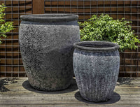 Thumbnail for Campania International Paraiso Planter - (S/2) Urn/Planter Campania International Fossil Grey 