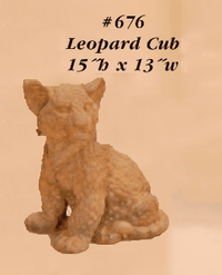 Thumbnail for Leopard Cub Cast Stone Outdoor Asian Collection Statues Tuscan 