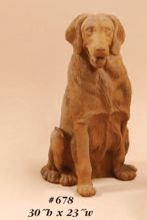 Golden Retriever Cast Stone Outdoor Asian Collection Statues Tuscan 
