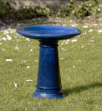 Thumbnail for Blue-Ceramic Glazed Terra Cotta Outdoor Garden Birdbath BirdBath Campania International 