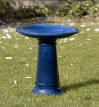 Thumbnail for Blue-Ceramic Glazed Terra Cotta Outdoor Garden Birdbath BirdBath Campania International 