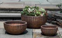 Thumbnail for Campania International Glazed Terra cotta Antique Lattice Basket Urn/Planter Campania International 