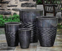 Thumbnail for Campania International Glazed Terra cotta Tall Hyphen Planter Urn/Planter Campania International 