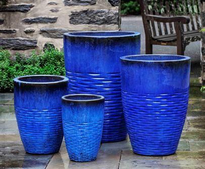 Campania International Glazed Terra cotta Tall Hyphen Planter Urn/Planter Campania International 