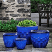 Thumbnail for Campania International Glazed Terra cotta Hyphen Planter Urn/Planter Campania International 