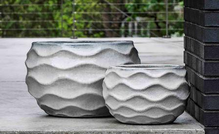 Campania International Glazed Terra cotta Low Rumba Planter Urn/Planter Campania International 