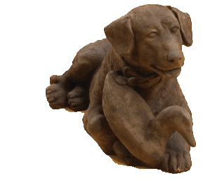 Dog W/Duck Cast Stone Outdoor Asian Collection Statues Tuscan 