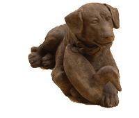 Thumbnail for Dog W/Duck Cast Stone Outdoor Asian Collection Statues Tuscan 