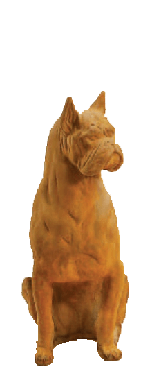 Boxer Sitting Cast Stone Outdoor Asian Collection Statues Tuscan 