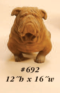 Thumbnail for Bull Dog Puppy Cast Stone Outdoor Asian Collection Statues Tuscan 