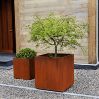 Thumbnail for Campania International Steel Steel Cube Planter Urn/Planter Campania International 