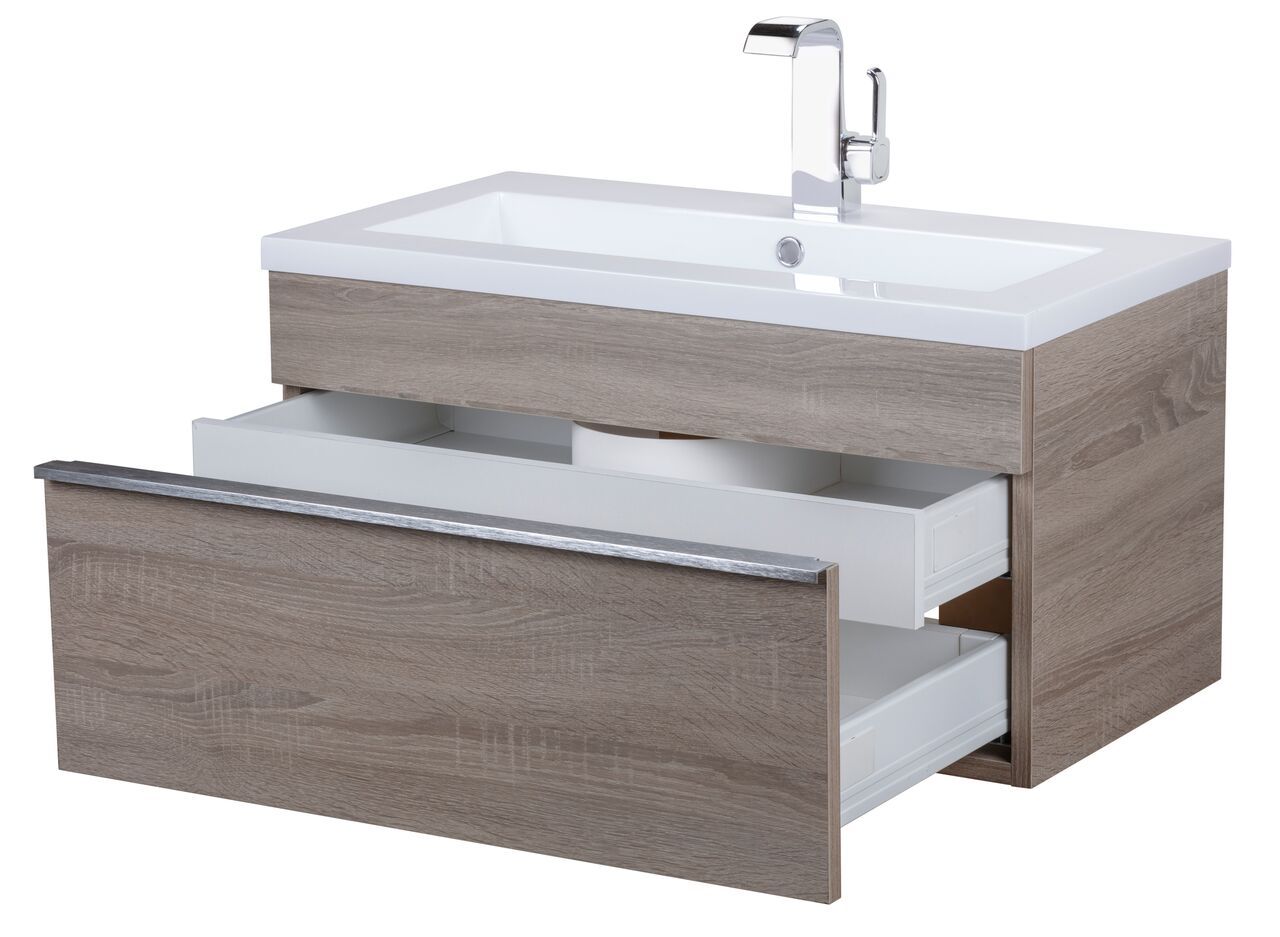 Trough Collection 30" Wall Mount Modern Bathroom Vanity - Dorato By Cutler Cutler Kitchen & Bath Vanity 
