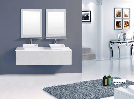 Totti Wave 60″ Modern Double Sink Bathroom Vanity w/ Super White Man-Made Stone Top & Sinks Vanity Eviva 