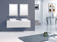 Thumbnail for Totti Wave 60″ Modern Double Sink Bathroom Vanity w/ Super White Man-Made Stone Top & Sinks Vanity Eviva 