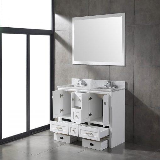 Eviva Booster 60 in. Double Sink Vanity with White Carrara Marble Countertop Vanity Eviva 