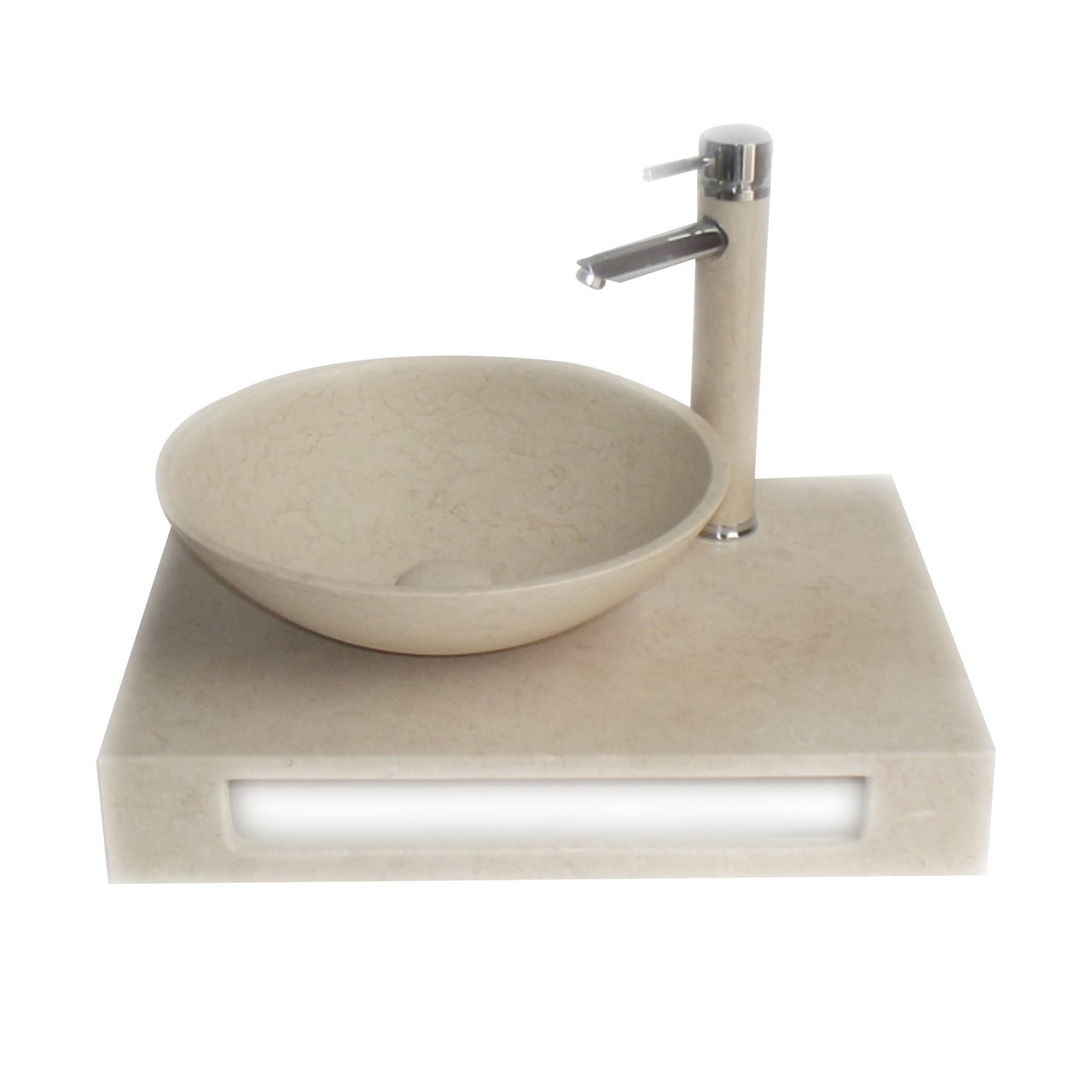 Eviva Grail 23 in. Marble Vessel Sink Bathroom Vanity Eviva Beige 