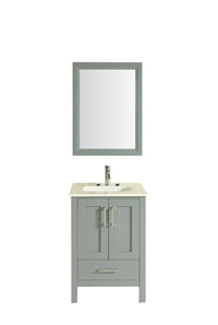 Thumbnail for Totti Shaker 24″ Transitional Bathroom Vanity with White Carrera Countertop Vanity Eviva Grey 
