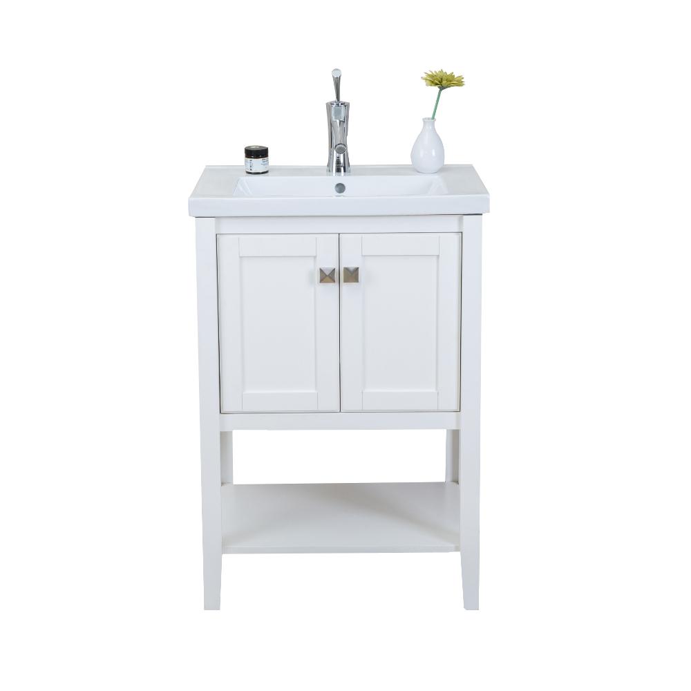 Eviva Tiblisi 24″ Modern/Transitional Bathroom Vanity with White Porcelain Sink Vanity Eviva White 