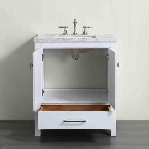 Eviva Aberdeen 30″ Transitional Bathroom Vanity w/ White Carrara Top Vanity Eviva 