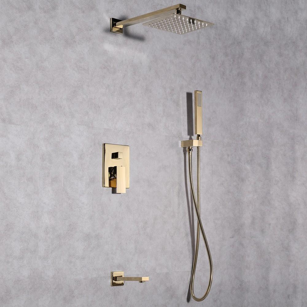 Eviva Beverly Shower and Tub Faucet Set Bathroom Vanity Eviva Gold 