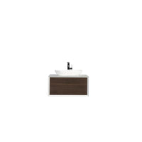 Thumbnail for Eviva Santa Monica 30″ Wall Mount Bathroom Vanity w/ Solid Surface Sink Vanity Eviva Gray Oak 