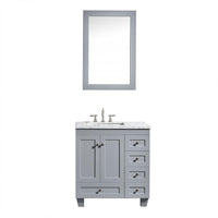 Thumbnail for Eviva Acclaim 28″ Transitional Bathroom Vanity w/ White Carrara Top Vanity Eviva Grey 