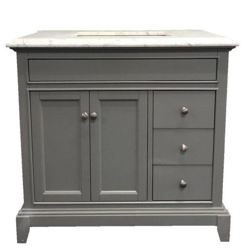 Eviva Elite Princeton 36″ Solid Wood Bathroom Vanity Set with Double OG Crema Marfil Marble Top Vanity Eviva 