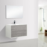 Thumbnail for Eviva Vienna 36″ White Frame Wall Mount Bathroom Vanity w/ White Integrated Top Vanity Eviva 