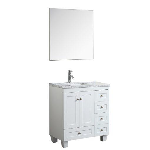 Eviva Happy 24″ x 18″ Transitional Bathroom Vanity w/ White Carrara Top Vanity Eviva 