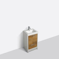 Thumbnail for Eviva Grace 24 in. White Bathroom Vanity with White Integrated Acrylic Countertop Vanity Eviva Natural Oak 
