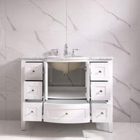 Thumbnail for Eviva Stanton 48″ White Transitional Bathroom Vanity w/ White Carrara Top Bathroom Vanity Eviva 